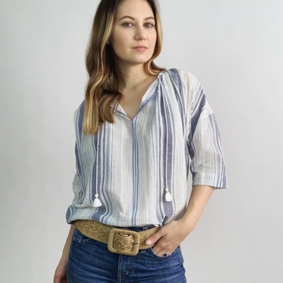 Mèlissa Newton Tops - Mèlissa Newton Striped Boho Top